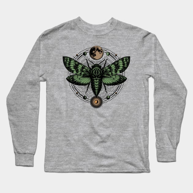 Lunar Moth Long Sleeve T-Shirt by SunGraphicsLab